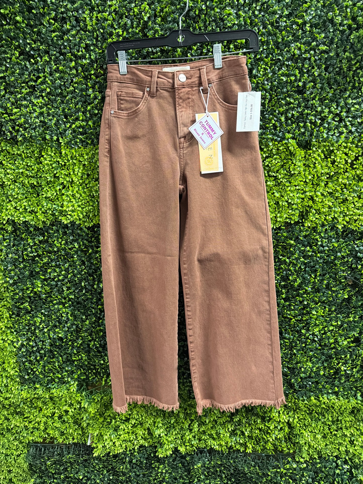 Espresso Tummy Control High Rise Crop Pants