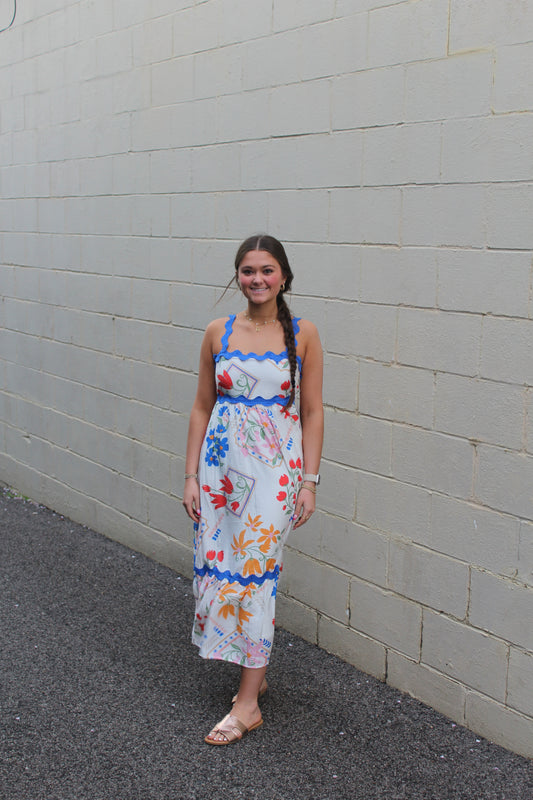 Spring Blooms Floral Midi Dress