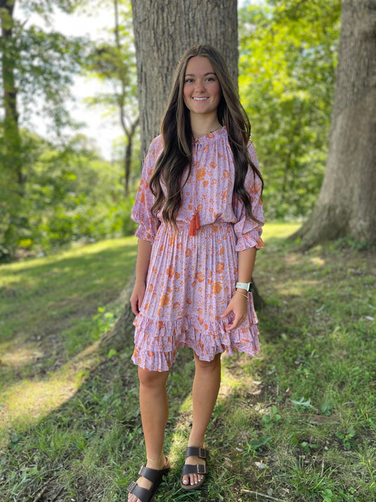 Lavender Tea Floral Dress