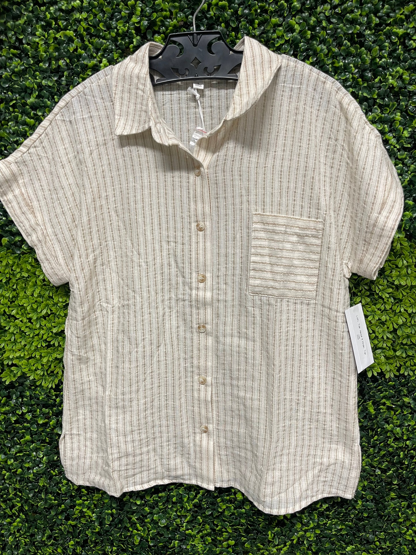 Let's Talk About It Khaki Top