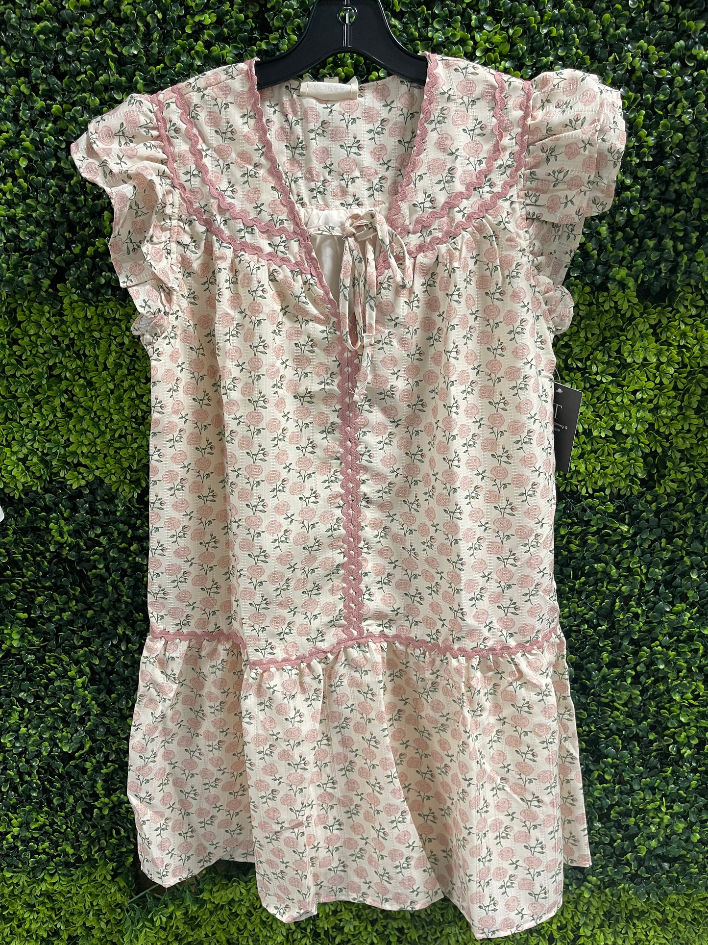 Vintage Bloom Puff Sleeve Mini Dress