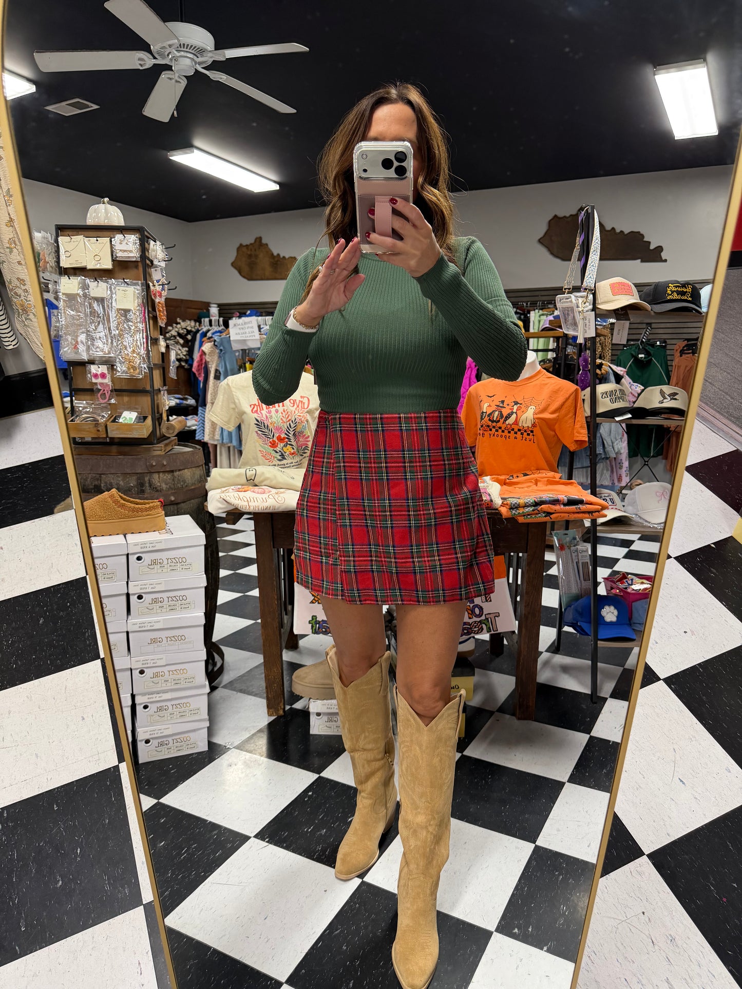 Holiday Party Plaid Skort