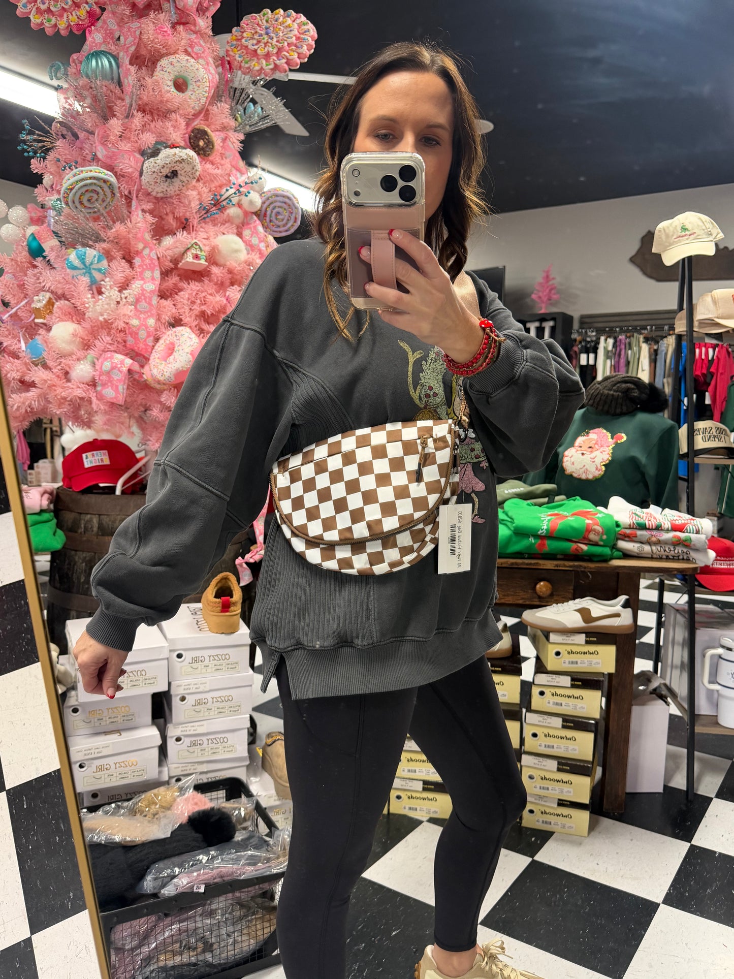 Checkered Messenger Bag