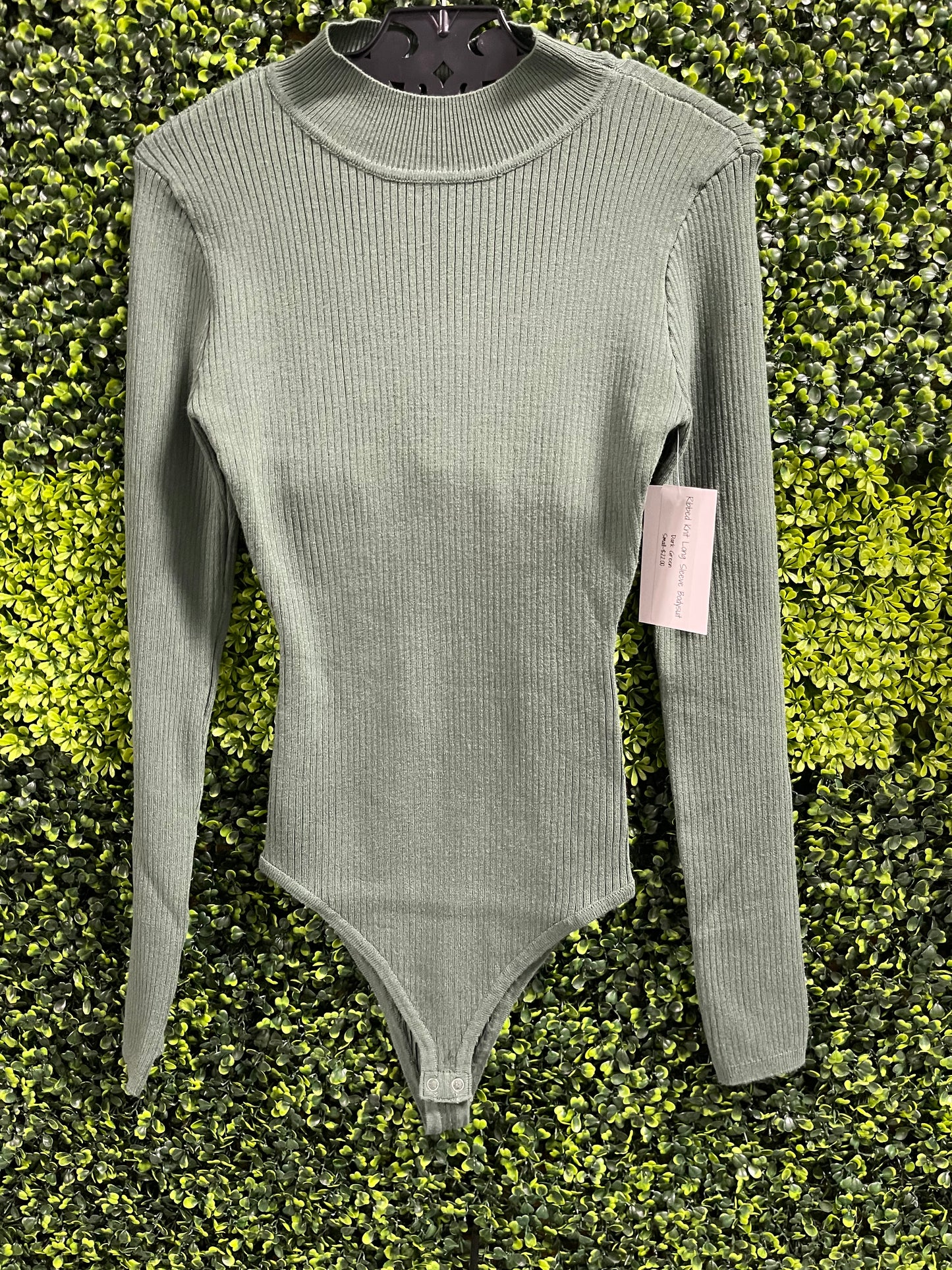 Ribbed Knit Long Sleeve Bodysuit