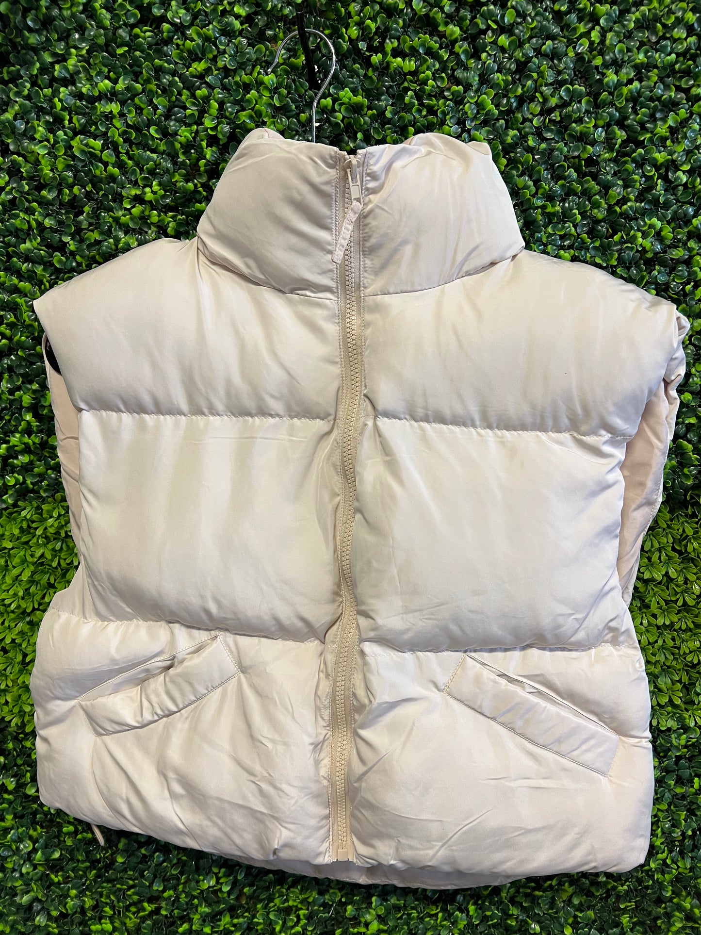 High Neck Crop Puffer Vest