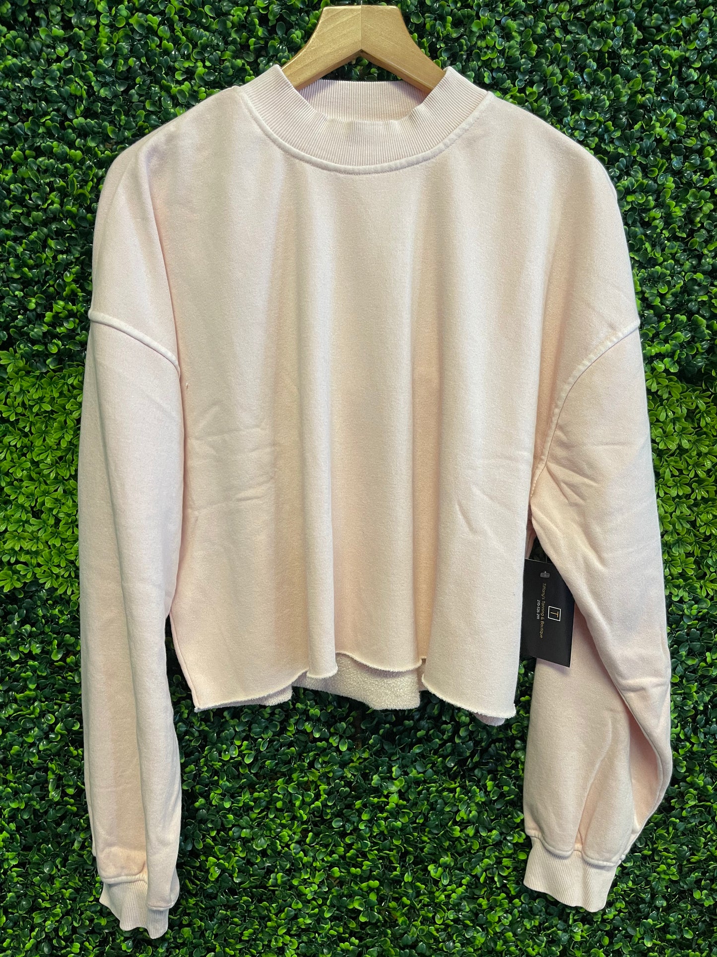 Feelin' The Vibe Mock Neck Crop Sweatshirt