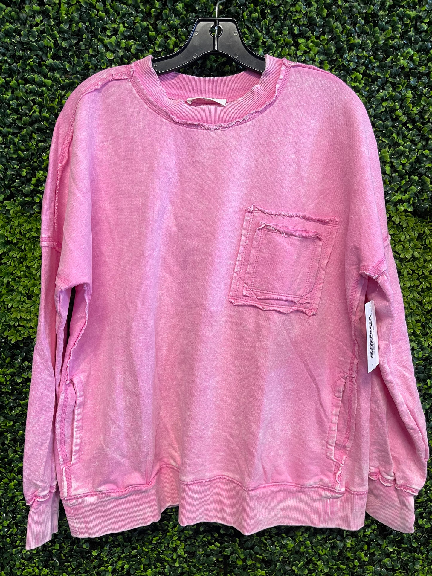 Slow Down Terry Acid Wash Pullover