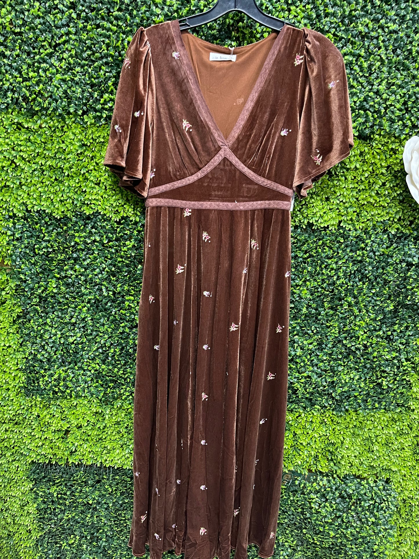 All Over Floral Velvet Dress