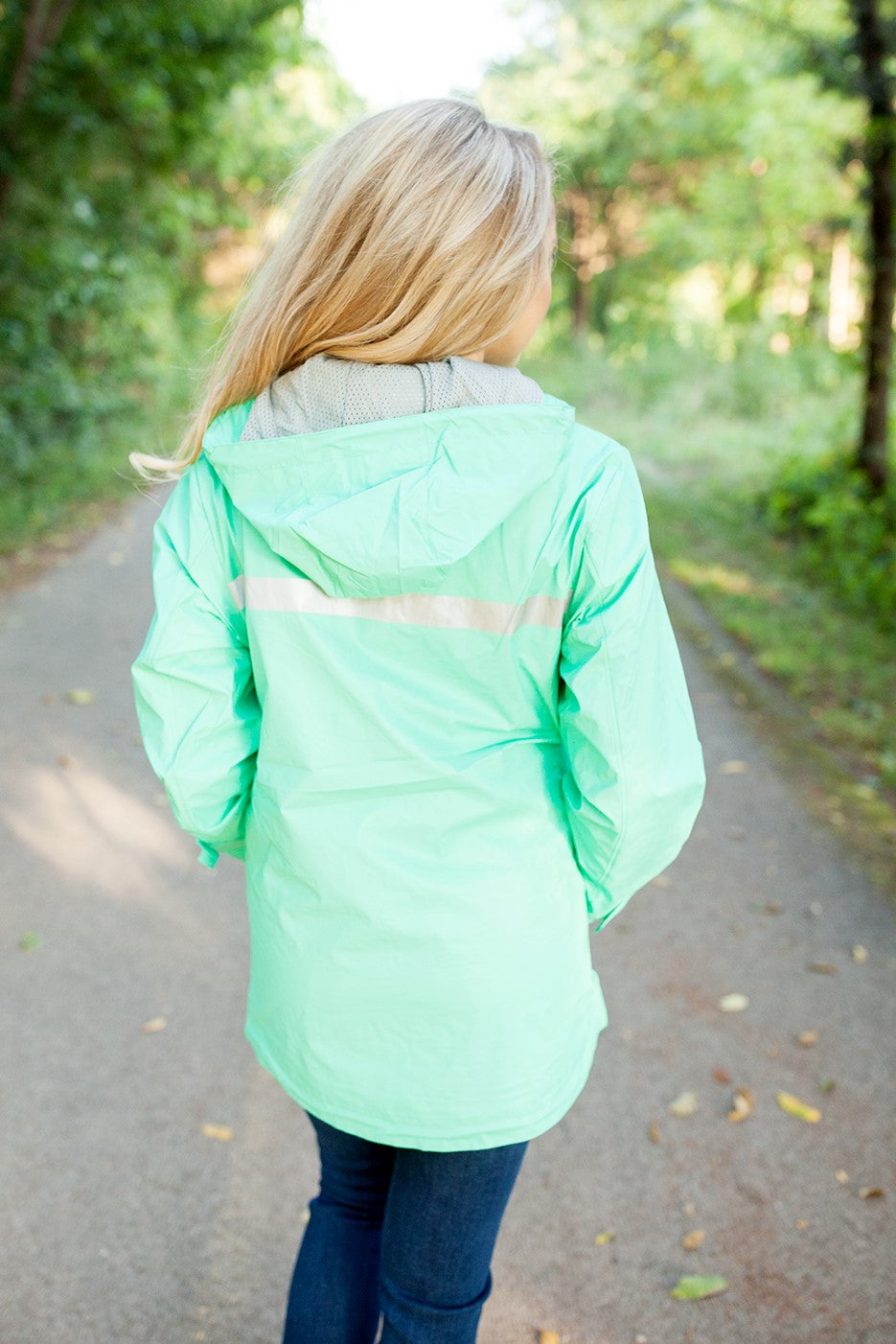 Monogrammed New Englander Rain Jacket Mint