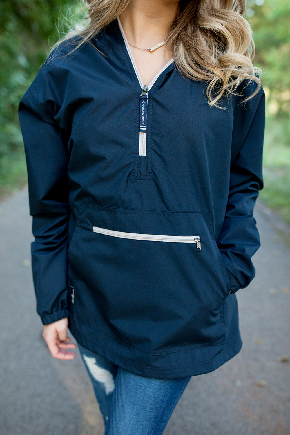 Charles River Chatham Anorak Pullover Navy