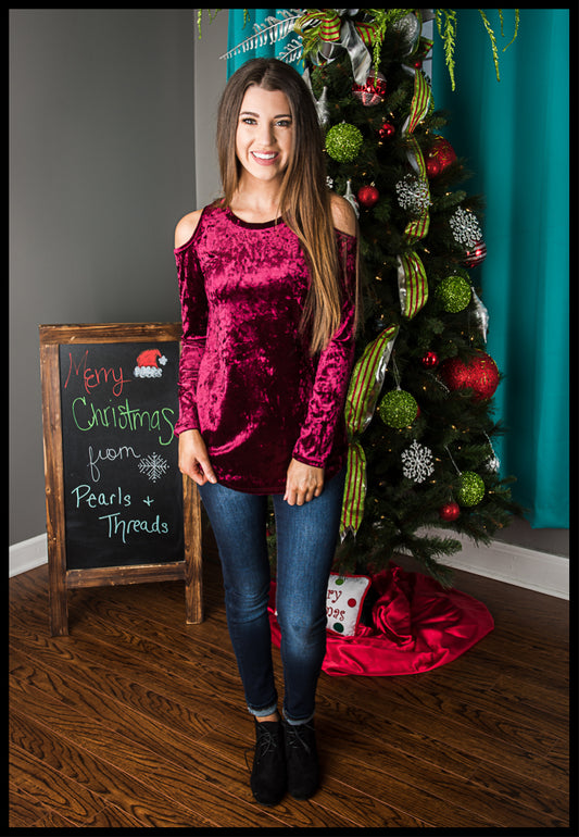On The Road Again Velvet Top Burgundy