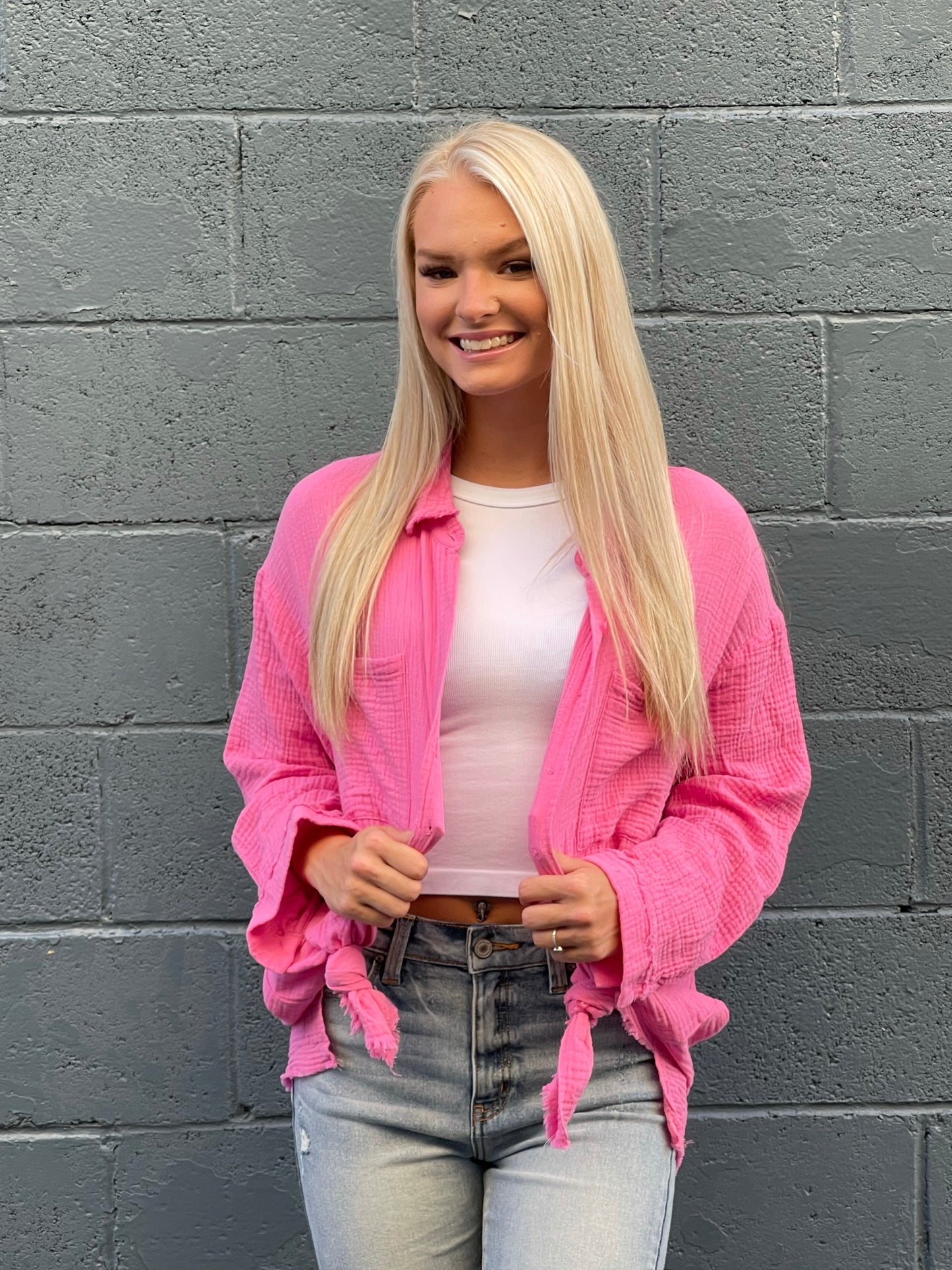 Sabrina Pink Button Down