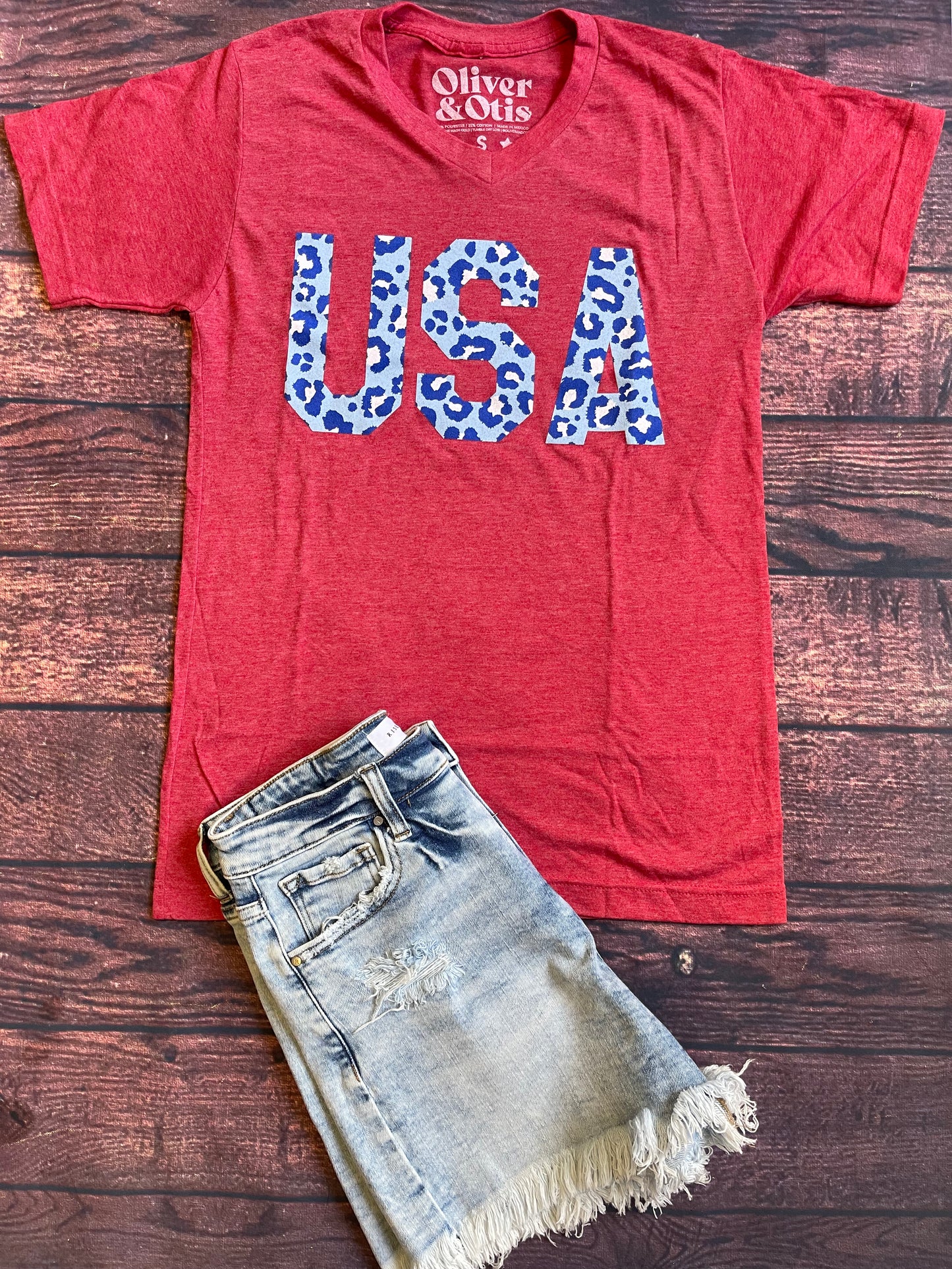 USA Cheetah Print Tee
