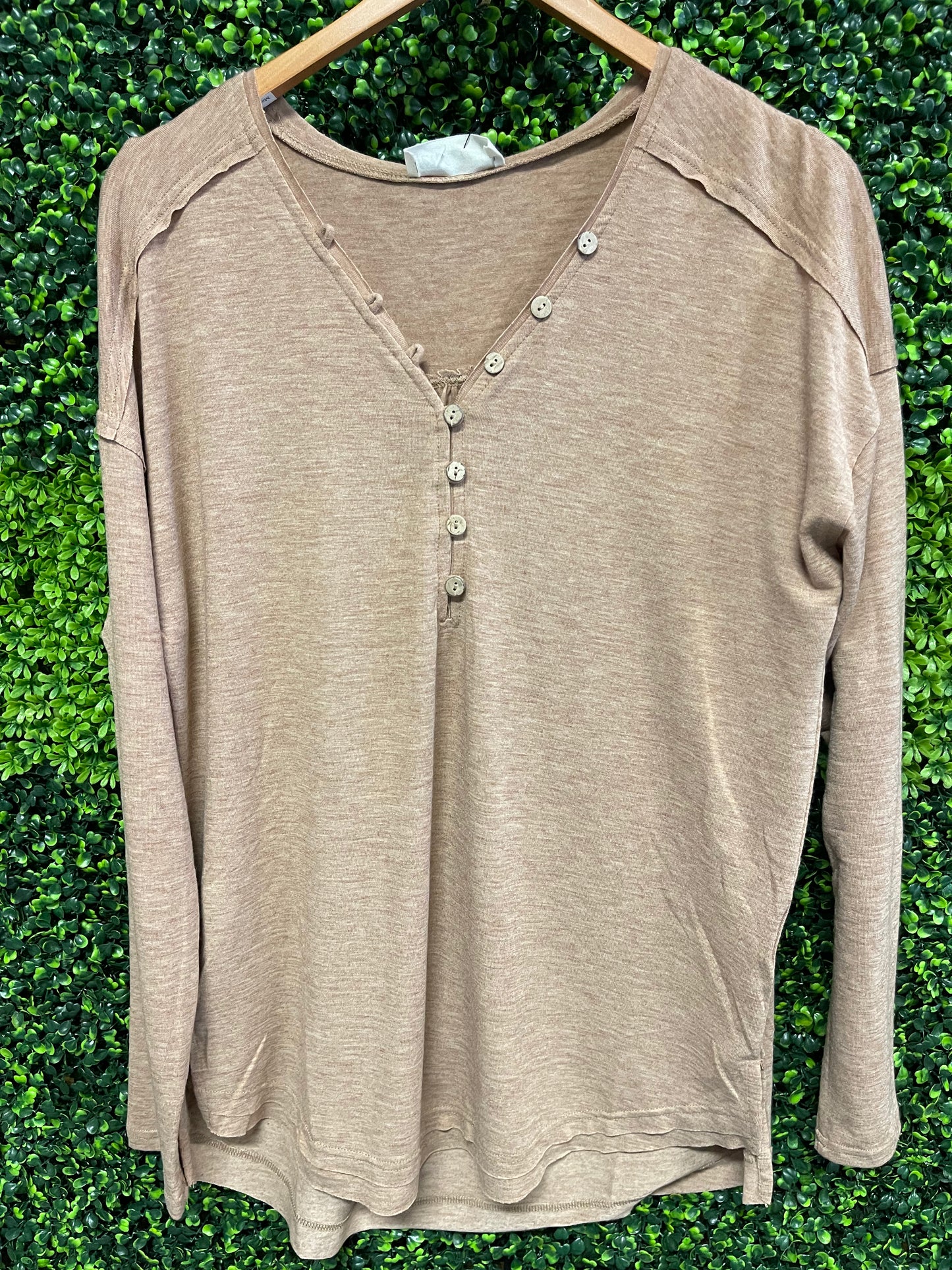 Button Down V Neck