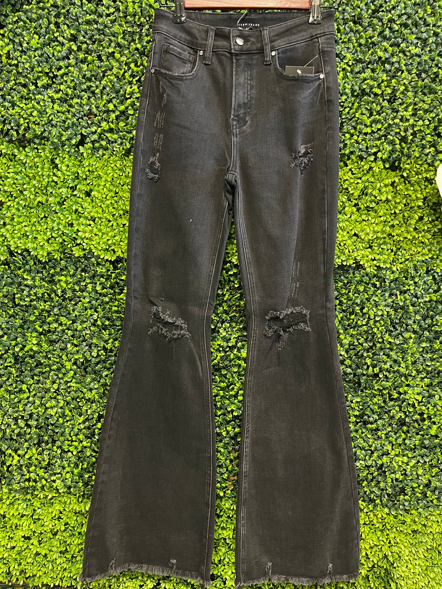 Black High Rise Flare Jeans