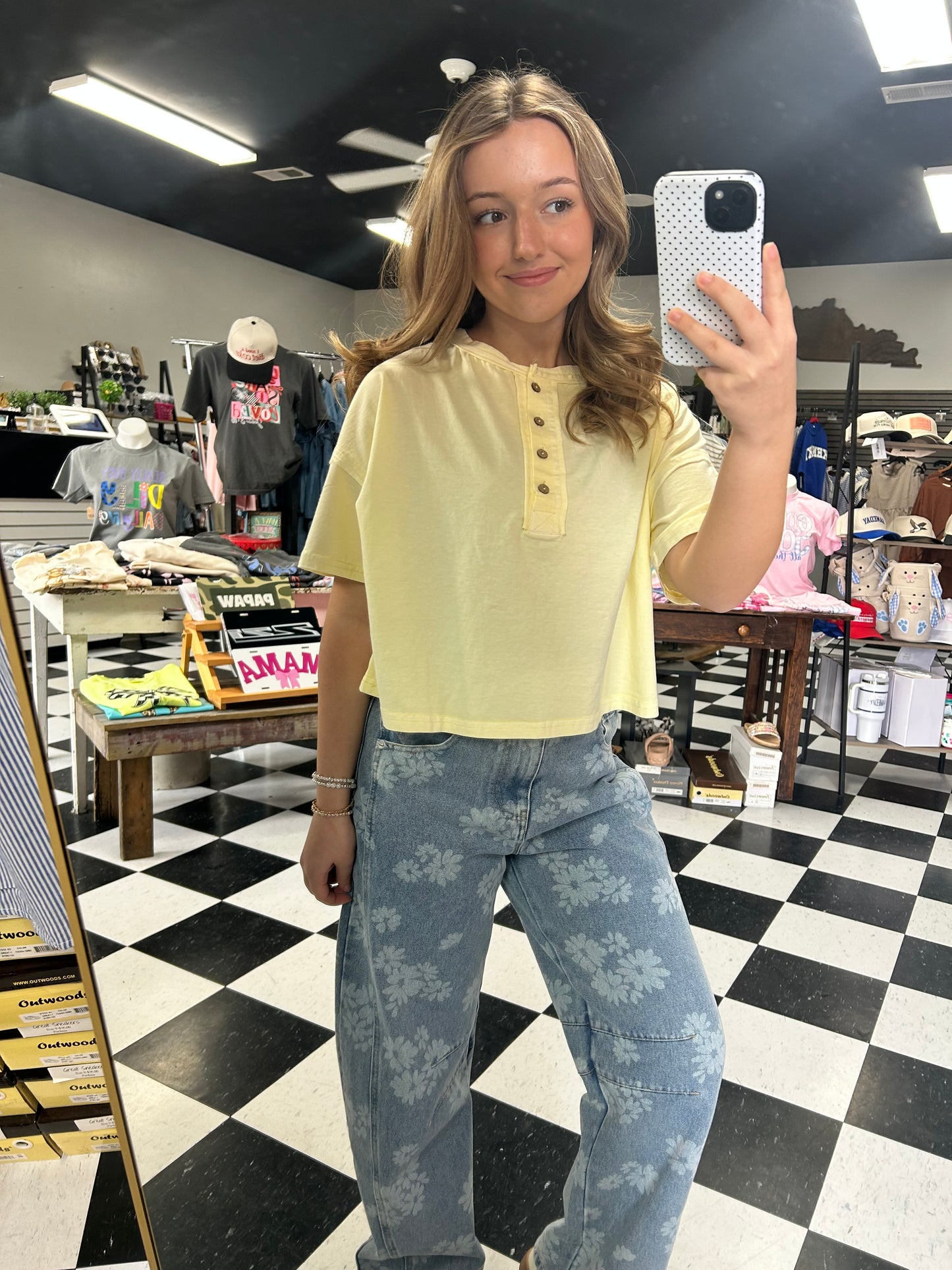 BOXY Short Sleeve Henley Top