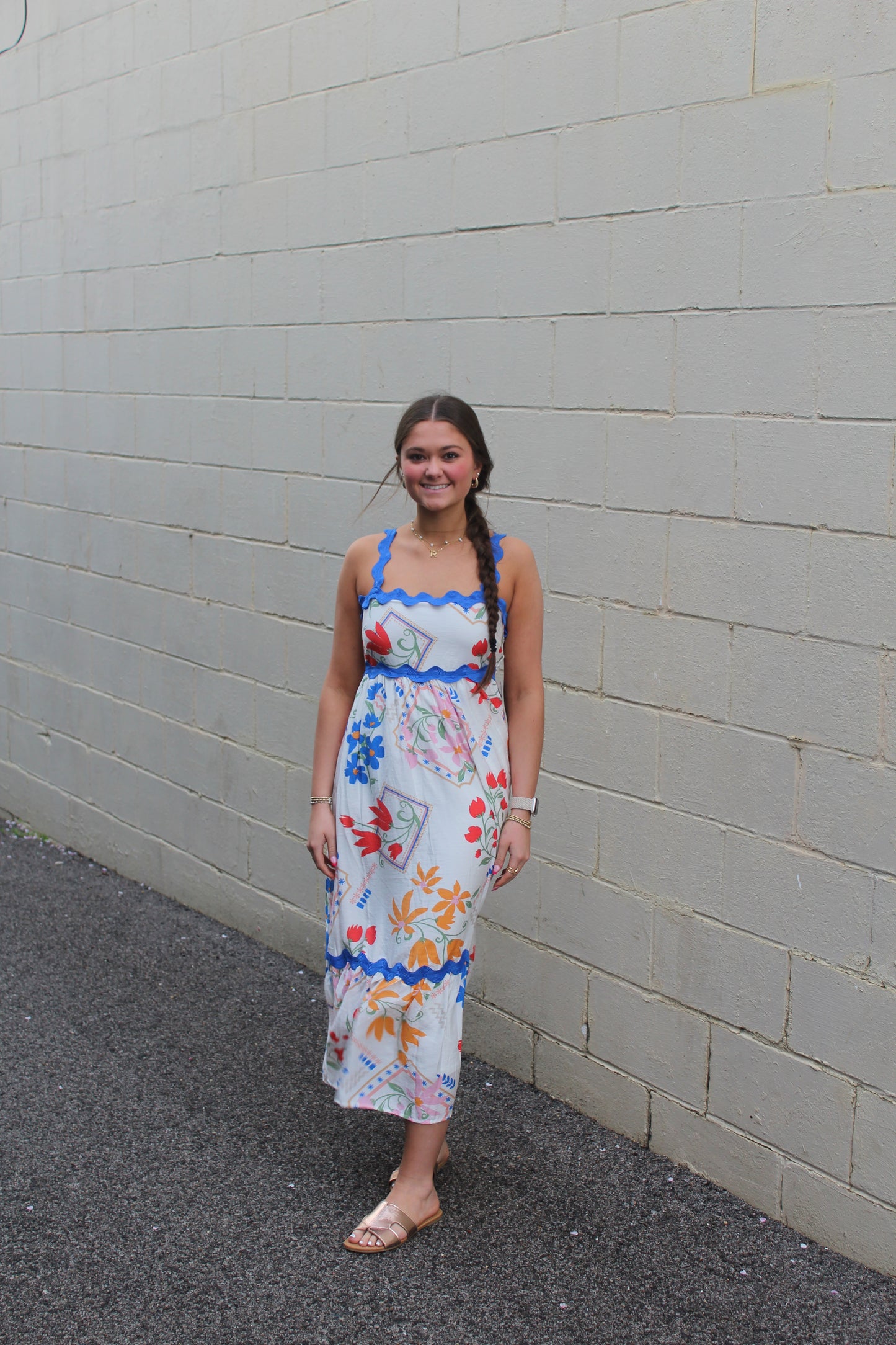 Spring Blooms Floral Midi Dress