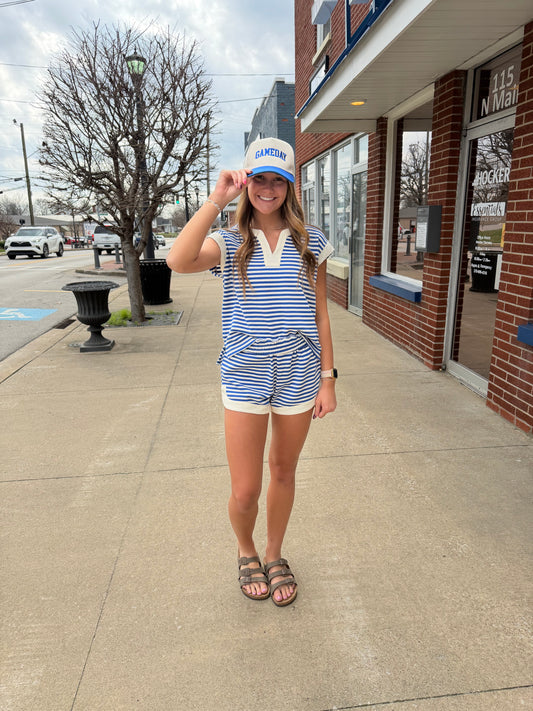 Jakelyn Blue Striped Set