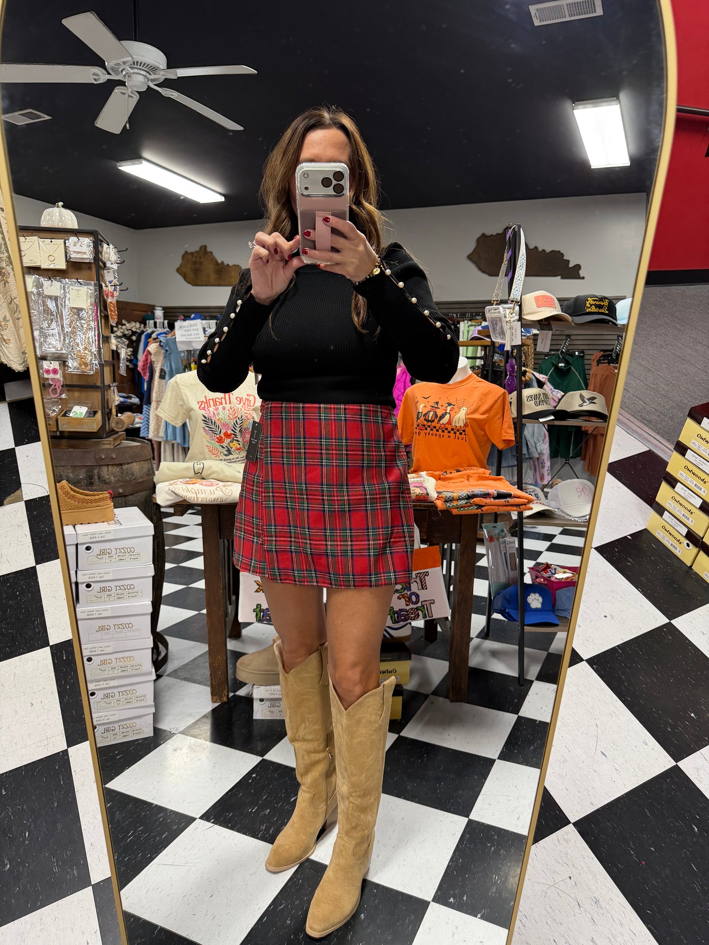 Holiday Party Plaid Skort