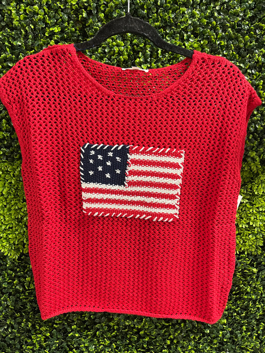 American Flag Crochet Sweater