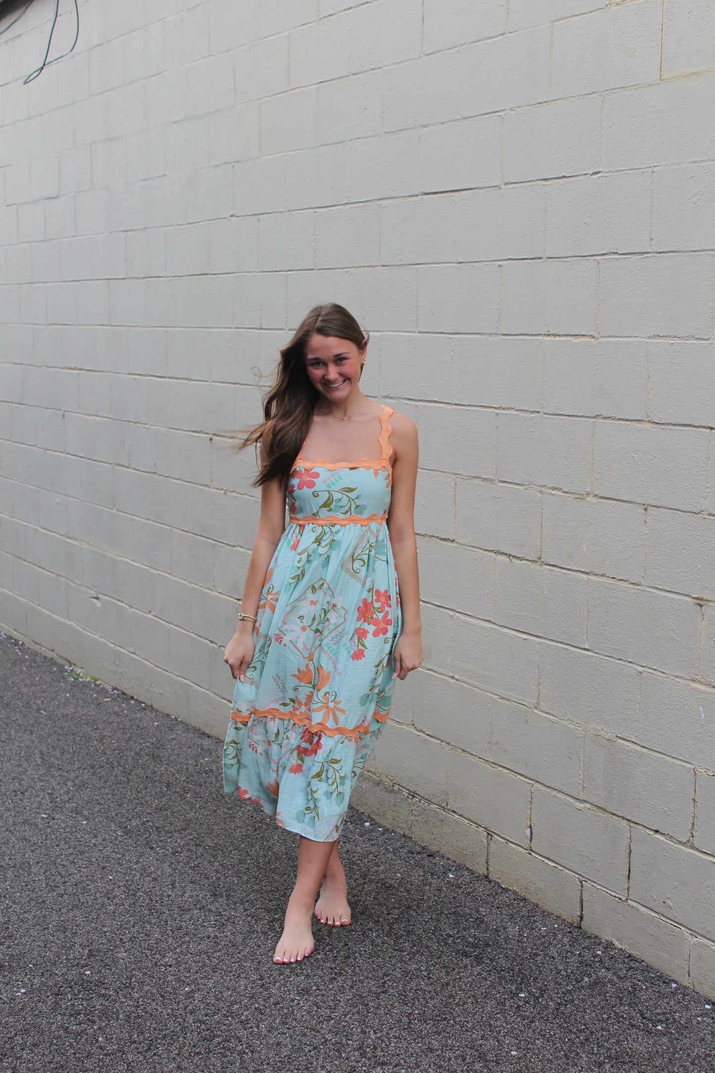 Spring Blooms Floral Midi Dress