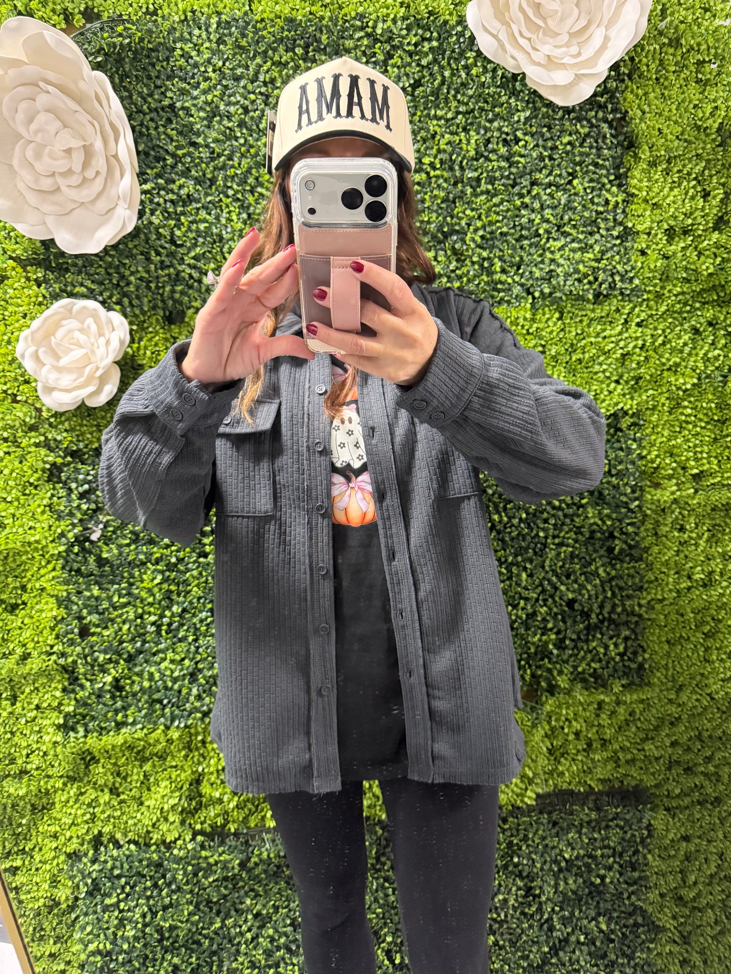 Coffee Hour Long Sleeve Button Up