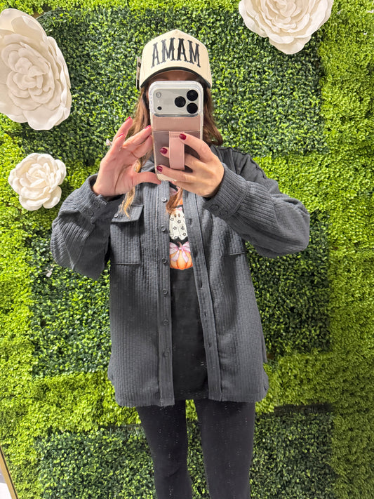 Coffee Hour Long Sleeve Button Up