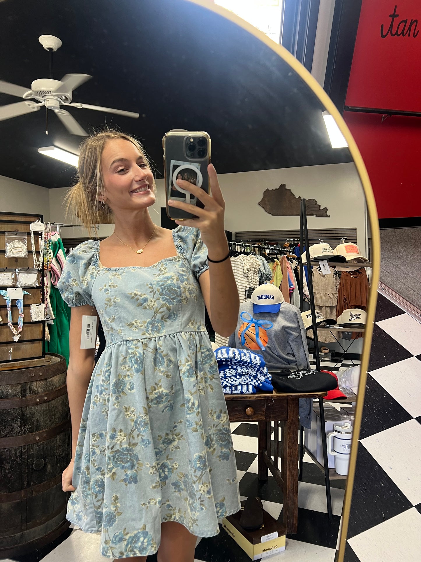 Hydrangea Happiness Denim Dress