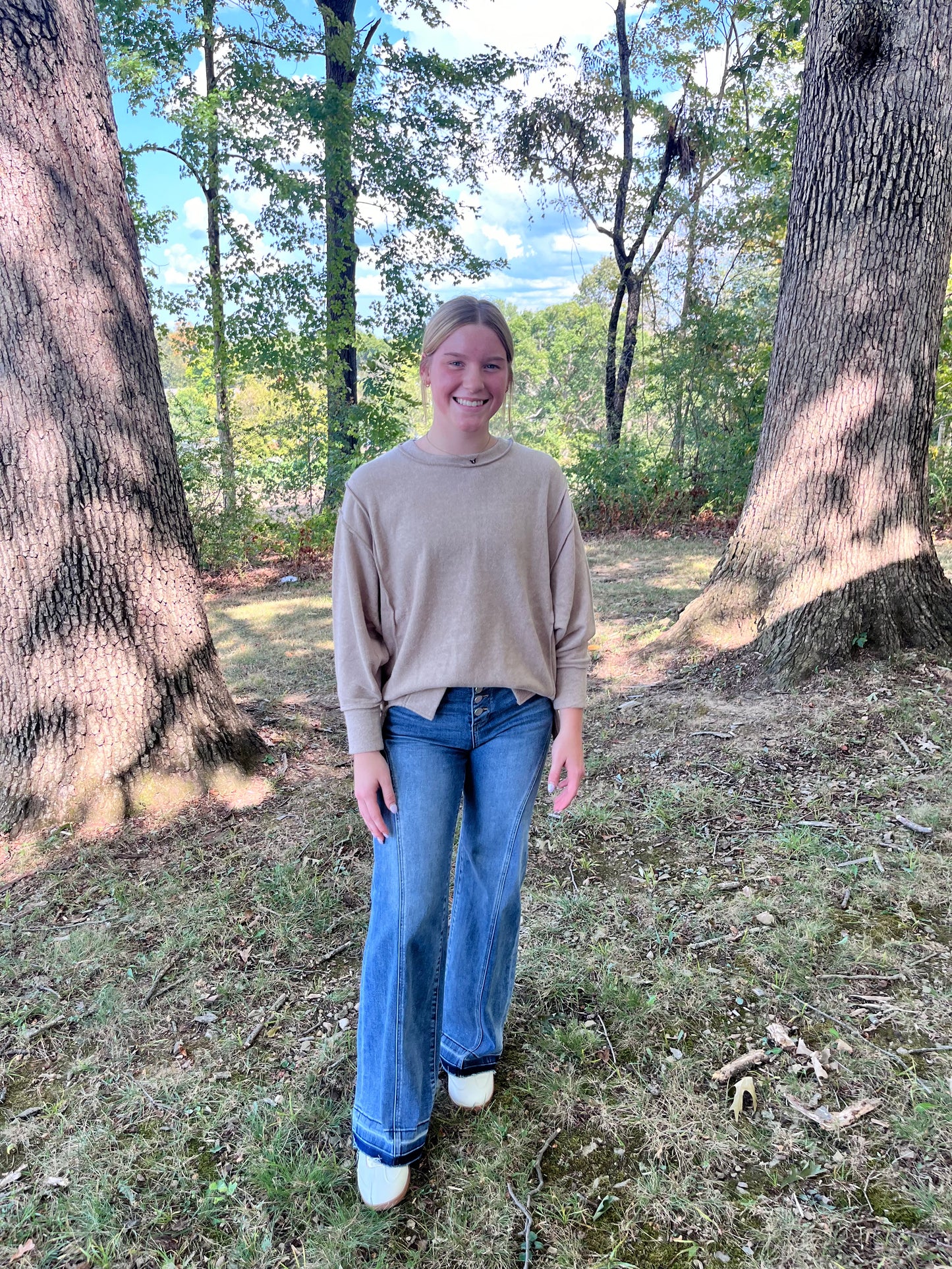 Brushed Melange Hacci Overseized Top