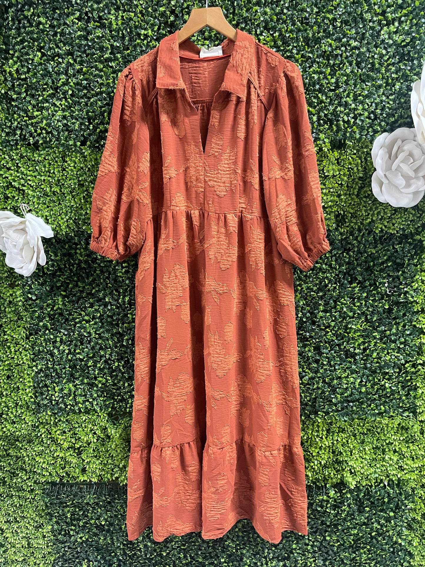 Floral Fields Burnout Midi Dress