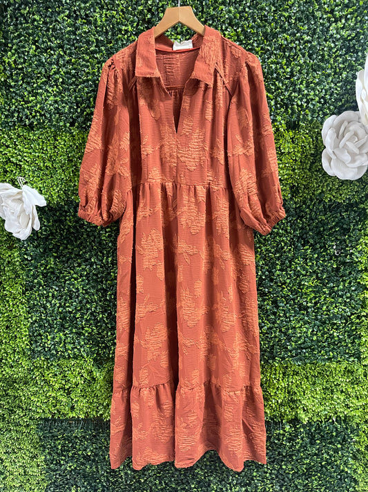 Floral Fields Burnout Midi Dress