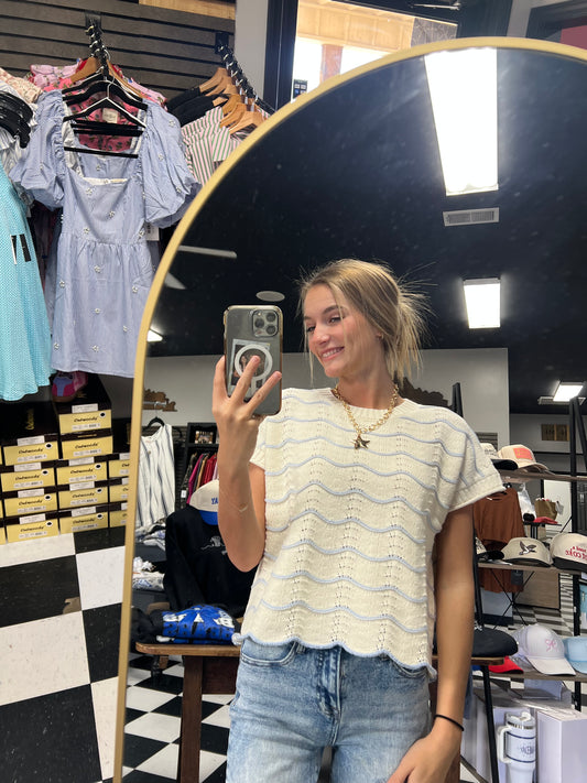 Selena Scalloped Sweater