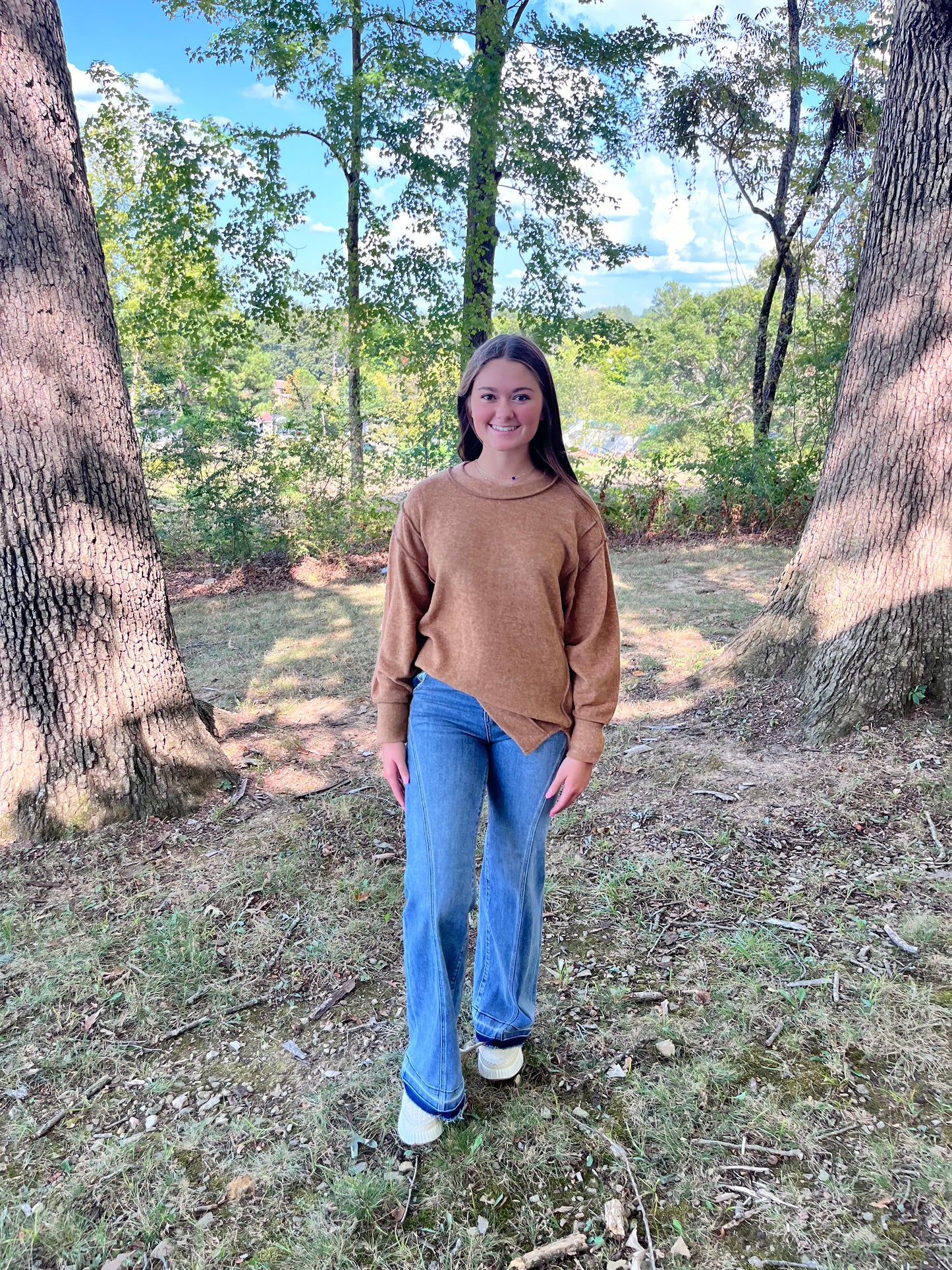 Brushed Melange Hacci Overseized Top