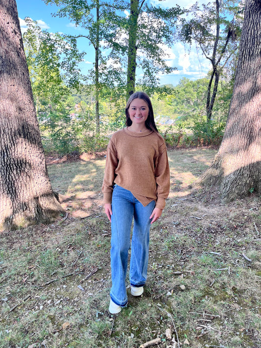 Brushed Melange Hacci Overseized Top