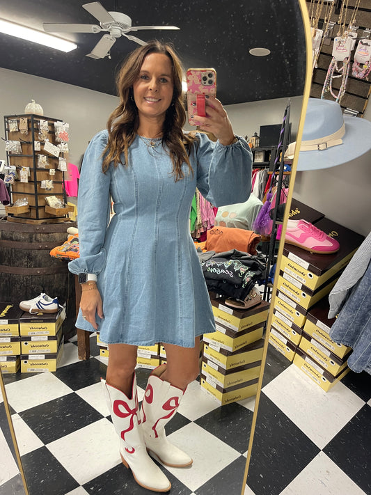 Darling Moments Denim Dress