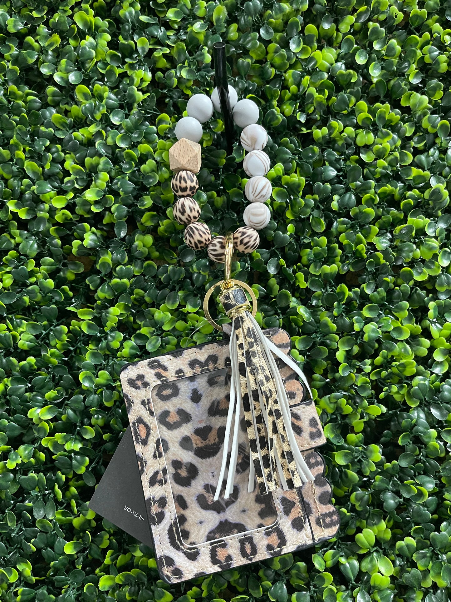 Beaded Bracelet Keychain Card Holder Wallet