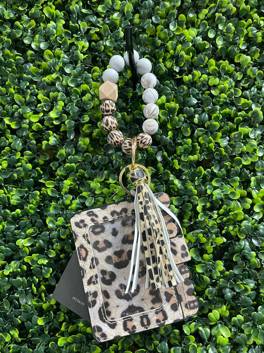 Beaded Bracelet Keychain Card Holder Wallet