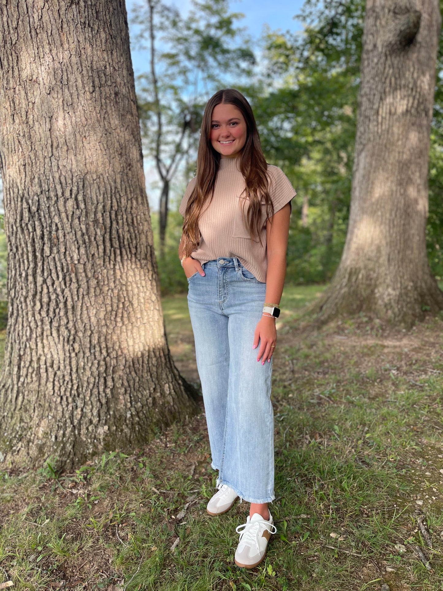 Funnel Neck Sweater-Light Taupe