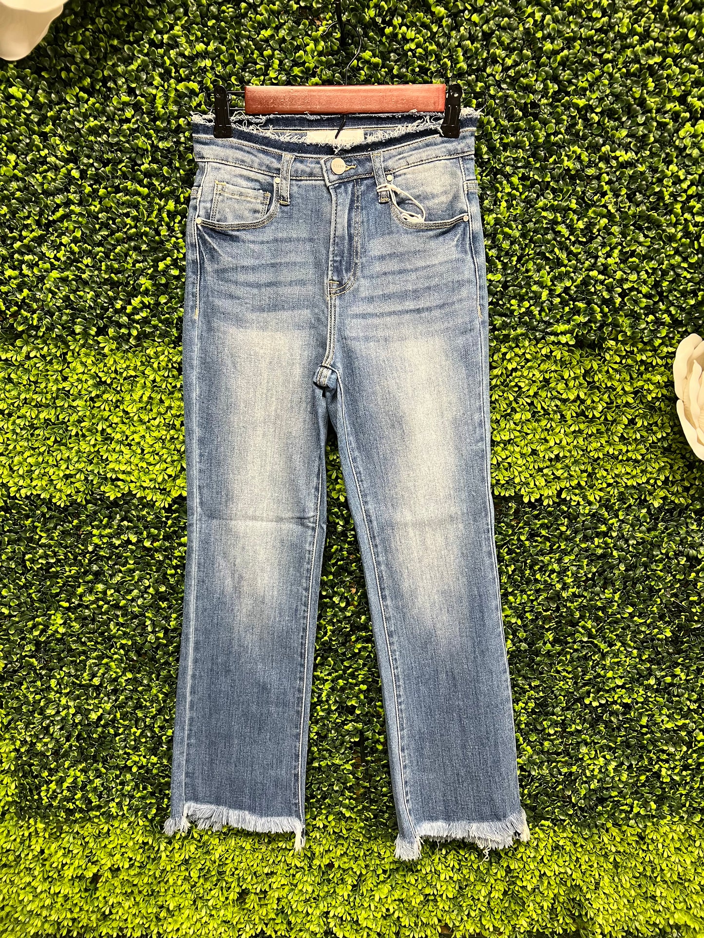 High Rise Crop Flare Jeans