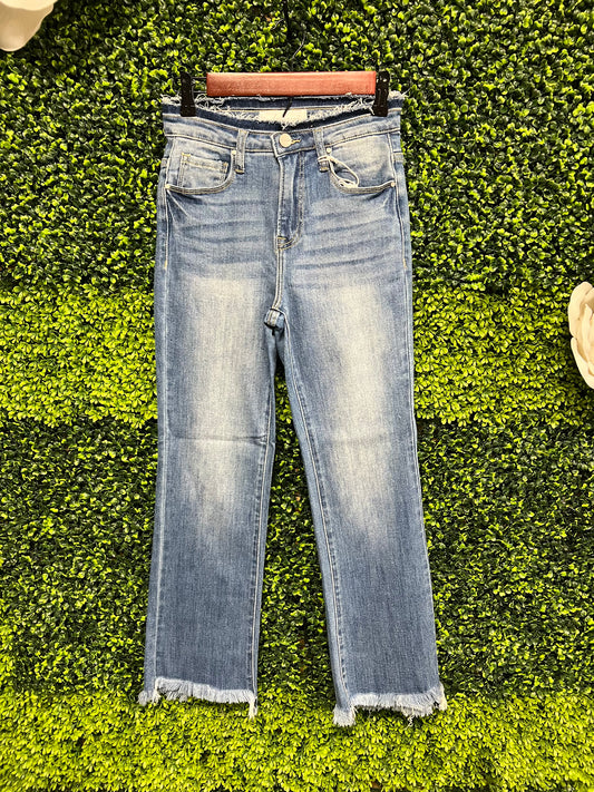 High Rise Crop Flare Jeans