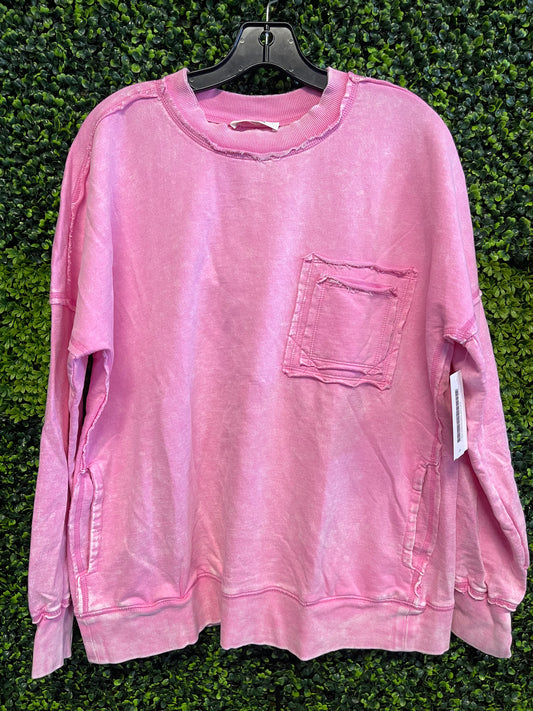 Slow Down Terry Acid Wash Pullover