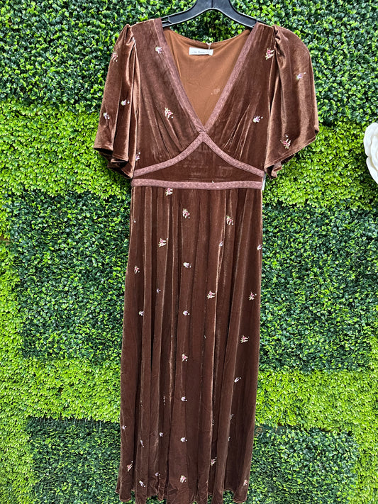 All Over Floral Velvet Dress