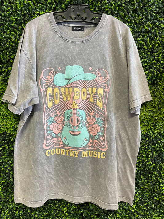 Cowboys and Country Music Graphic Tee