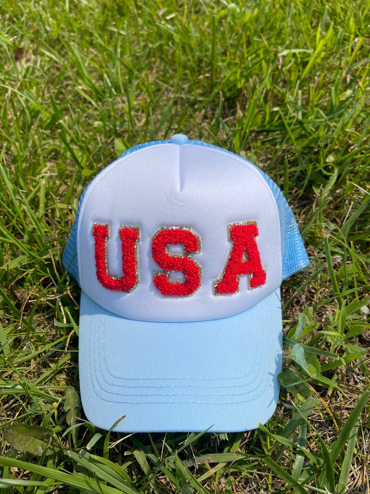 USA Chenille Patch Trucker Hat