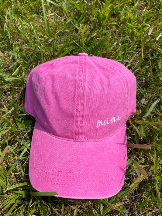 Mama Lettering Embroidery Cap