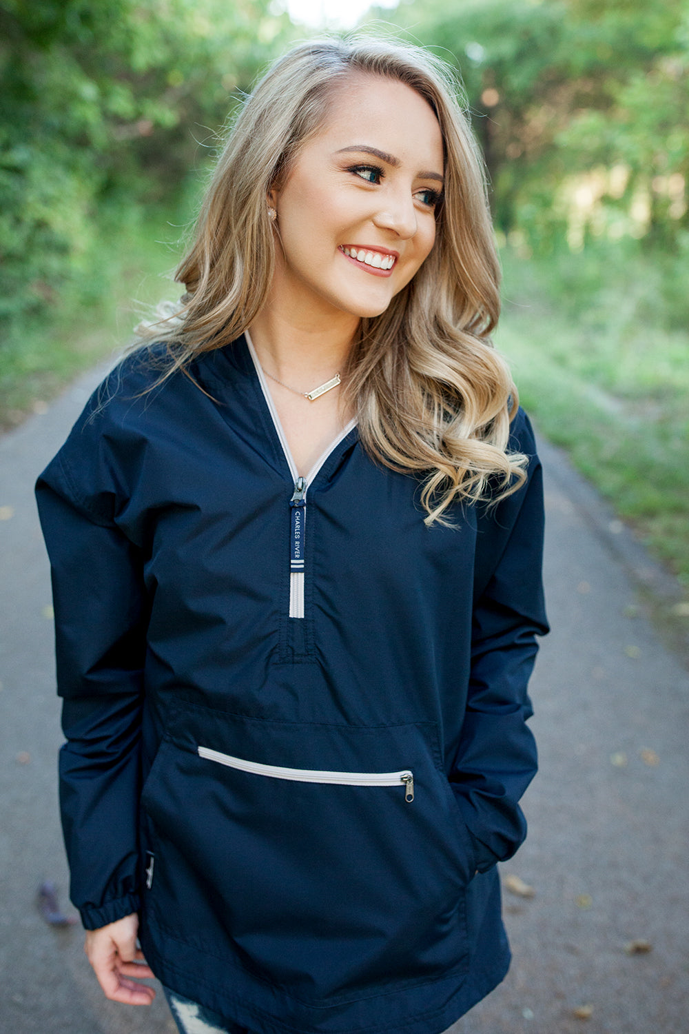 Charles River Chatham Anorak Pullover Navy