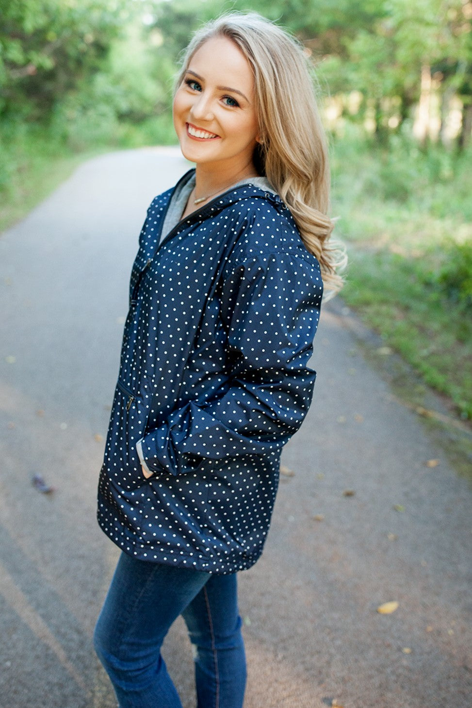 Charles River Monogrammed Chatham Anorak Polka Dot Pullover