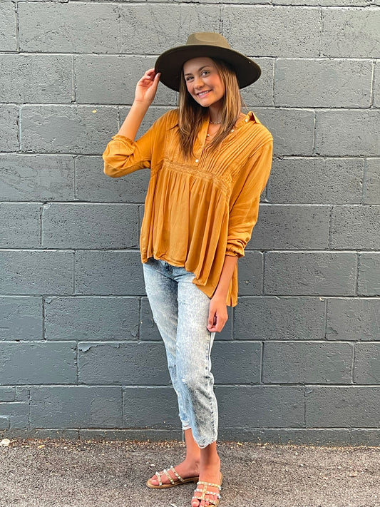 Mattie Lace Inset Peplum Top