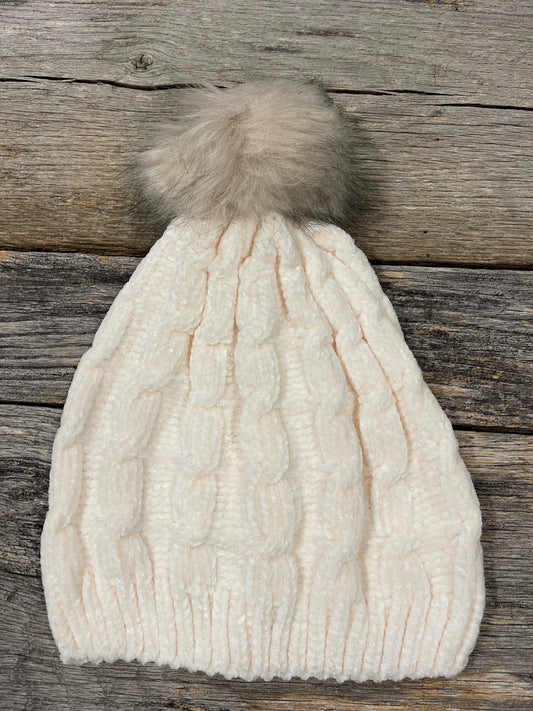 Chenille Cable Knit Beanie