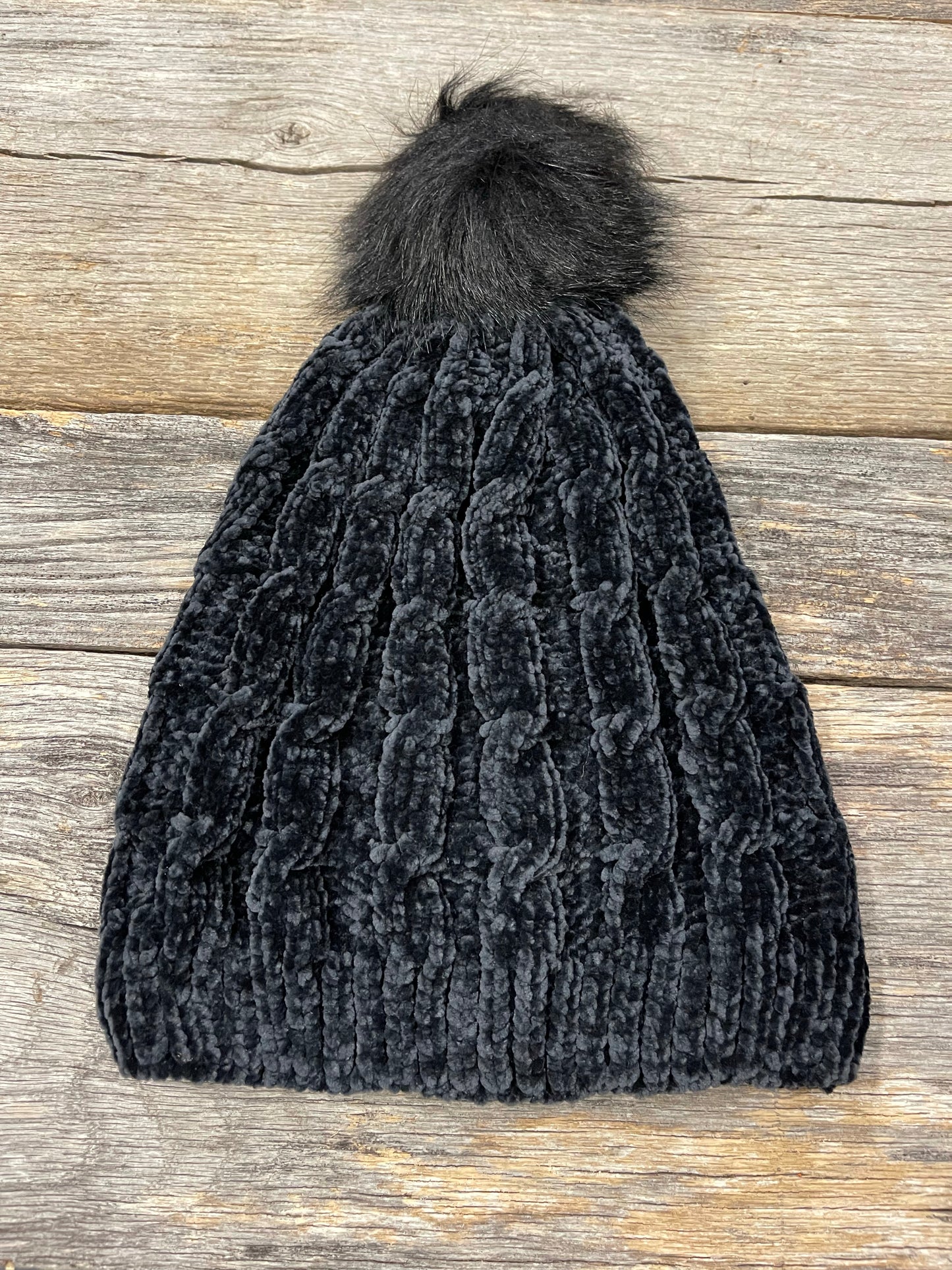Chenille Cable Knit Beanie